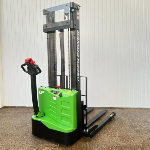 FULL ELECTRIC PALLET STACKER STRADDLE GREENPOWER ES12-25DM – 3000MM LIFT – 1200KGS - Image 5