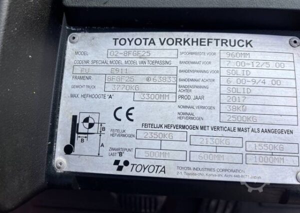 Diesel Forklift Toyota 52-8FDJF35 - Image 4