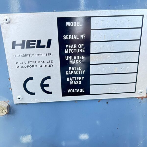 HELI HFG30 USED COMPACT GAS FORKLIFT – 5400MM LIFT - Image 10