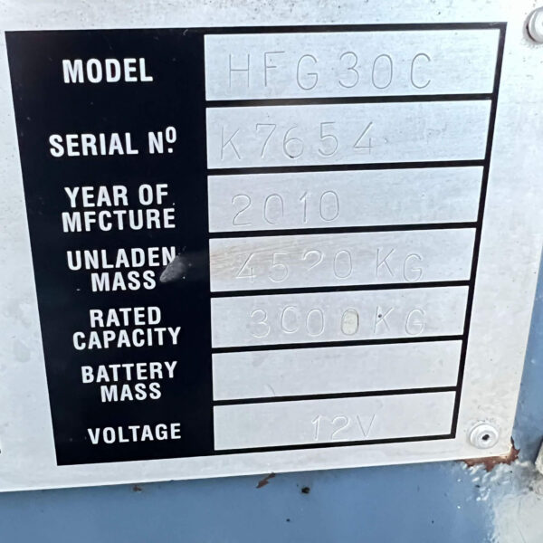HELI HFG30 USED COMPACT GAS FORKLIFT – 5400MM LIFT - Image 13