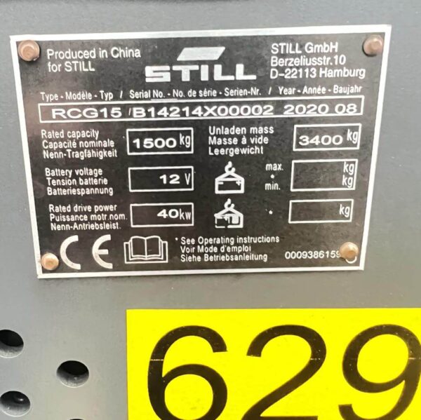 STILL RCG15 EX DEMO GAS FORKLIFT – 4700MM LIFT - Image 11