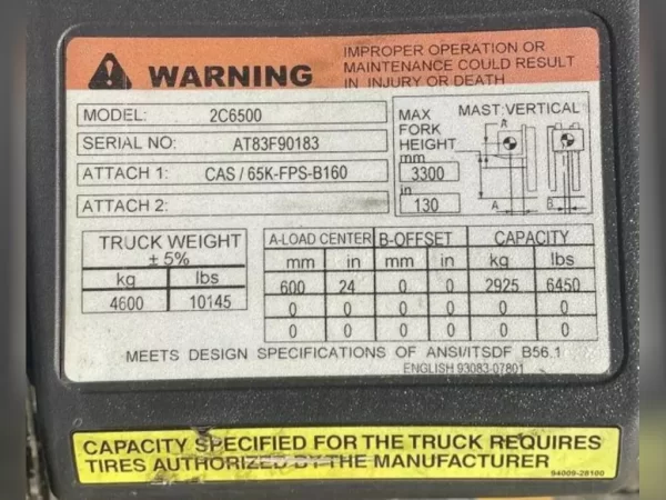 CATERPILLAR Forklifts 2C6500 - Image 3